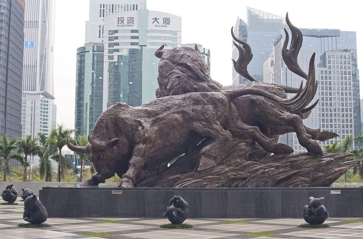 Sculpture at the Shanghai Stock Exchange (SSE)