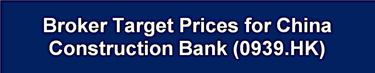 Broker Recommendations and Target Prices for China Construction Bank (0939.HK) - November 2021